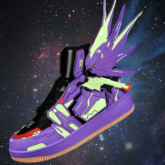 Gundam Wing X Evangelion Customizable High-Top Sneakers