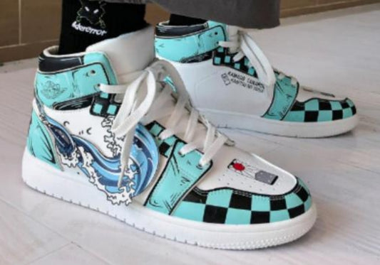 Demon Slayer Water Style High-Top Sneakers