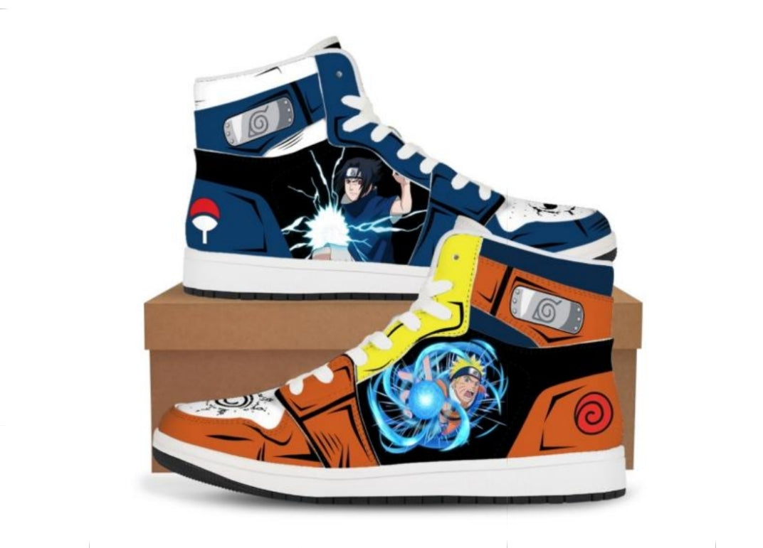 Naruto Naruto x Sasuke Rasengan/Chidori High Top Sneakers