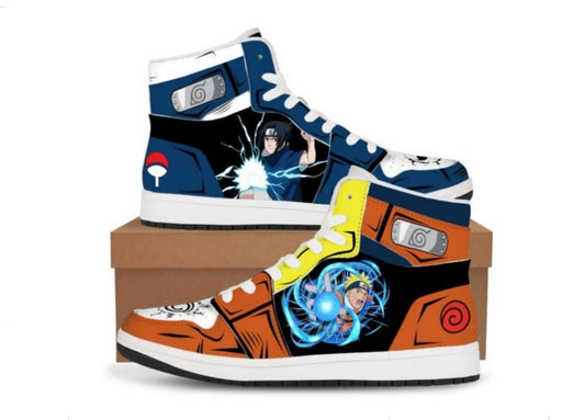 Naruto Naruto x Sasuke Rasengan/Chidori High Top Sneakers