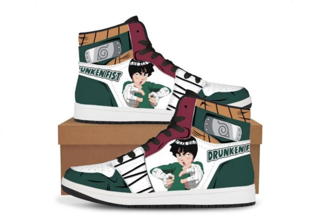 Naruto Rock Lee Drunken Fist High Top Sneakers