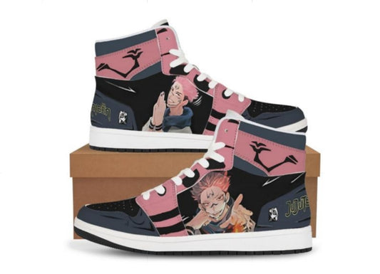 JJK Sakuna Black/Pink High Top Sneakers